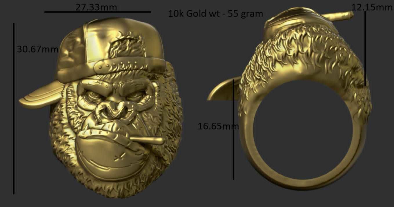 Ring Gorila 3D print model 3D print model_2