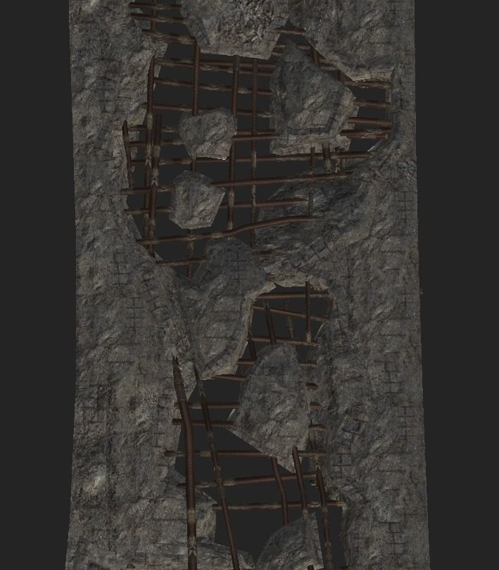 Industrial Floor Broken Low-poly 3D model_5