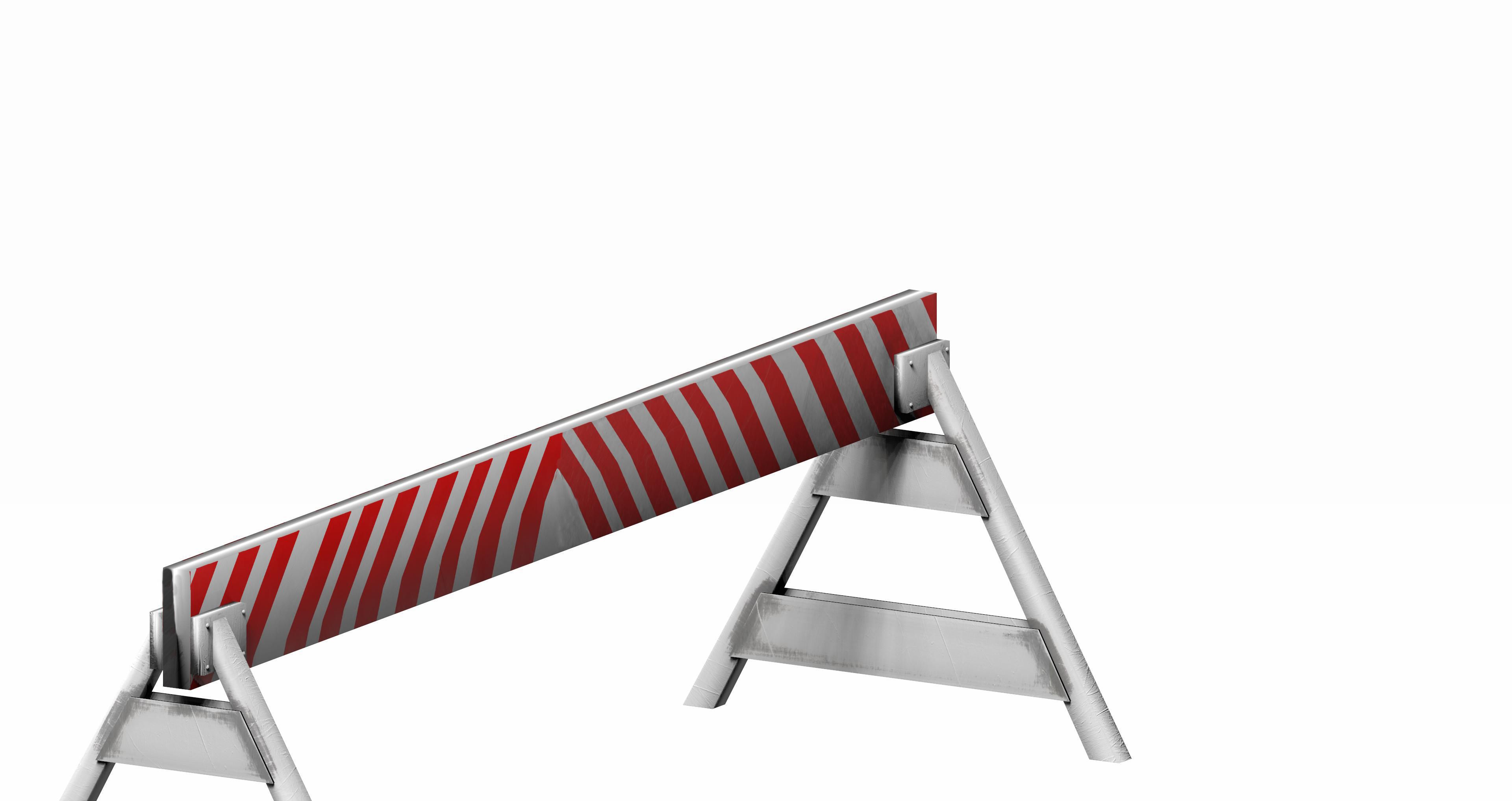 Triangle feeted long strip traffic barrier Low-poly 3D model_3