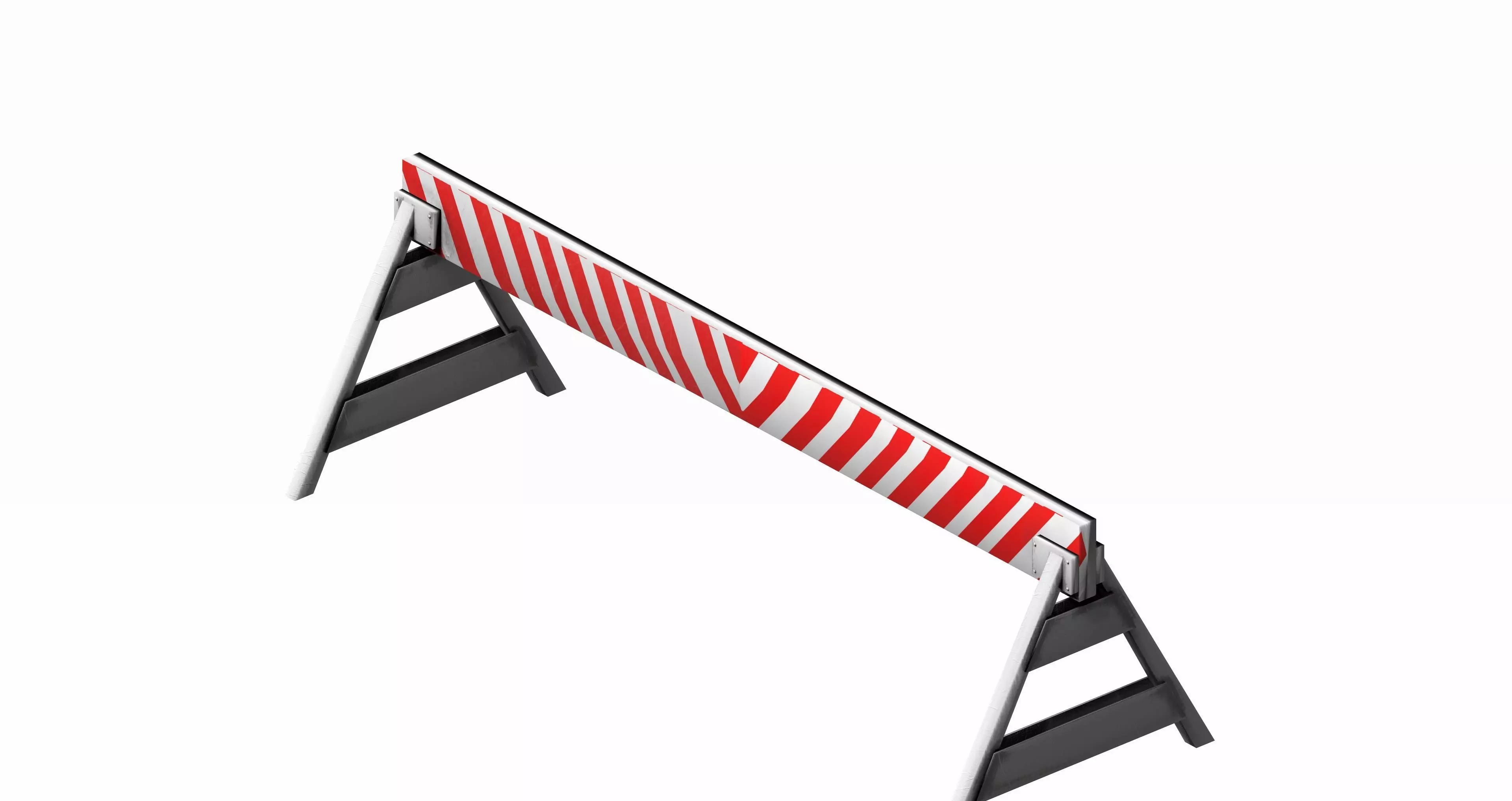 Triangle feeted long strip traffic barrier Low-poly 3D model_0