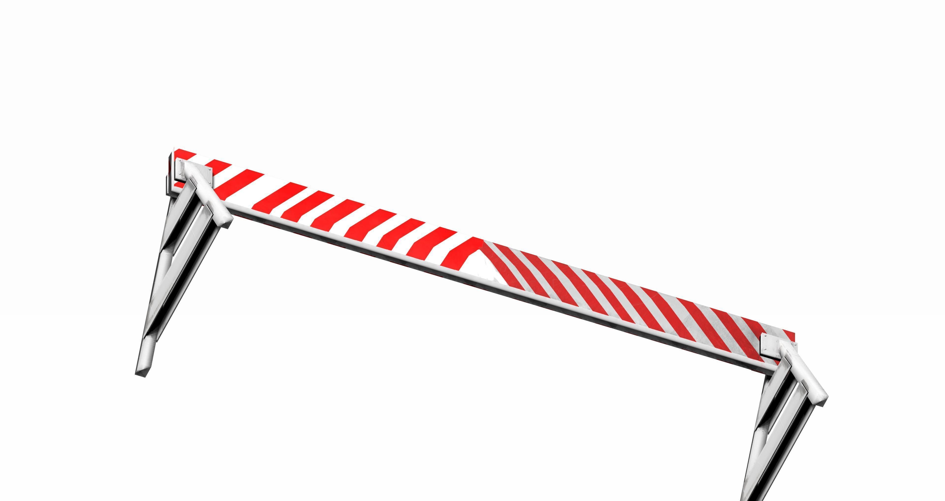 Triangle feeted long strip traffic barrier Low-poly 3D model_2