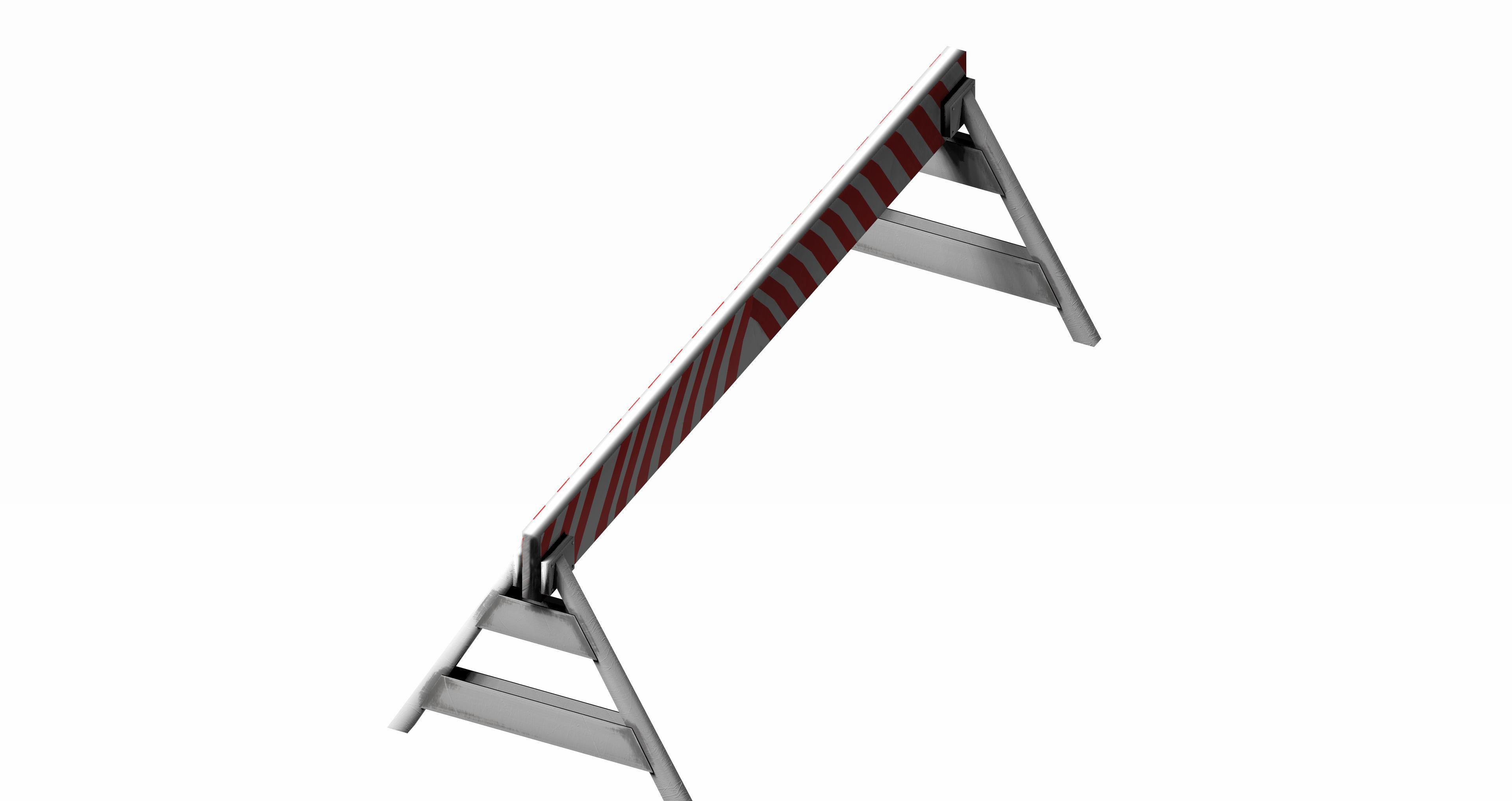 Triangle feeted long strip traffic barrier Low-poly 3D model_4