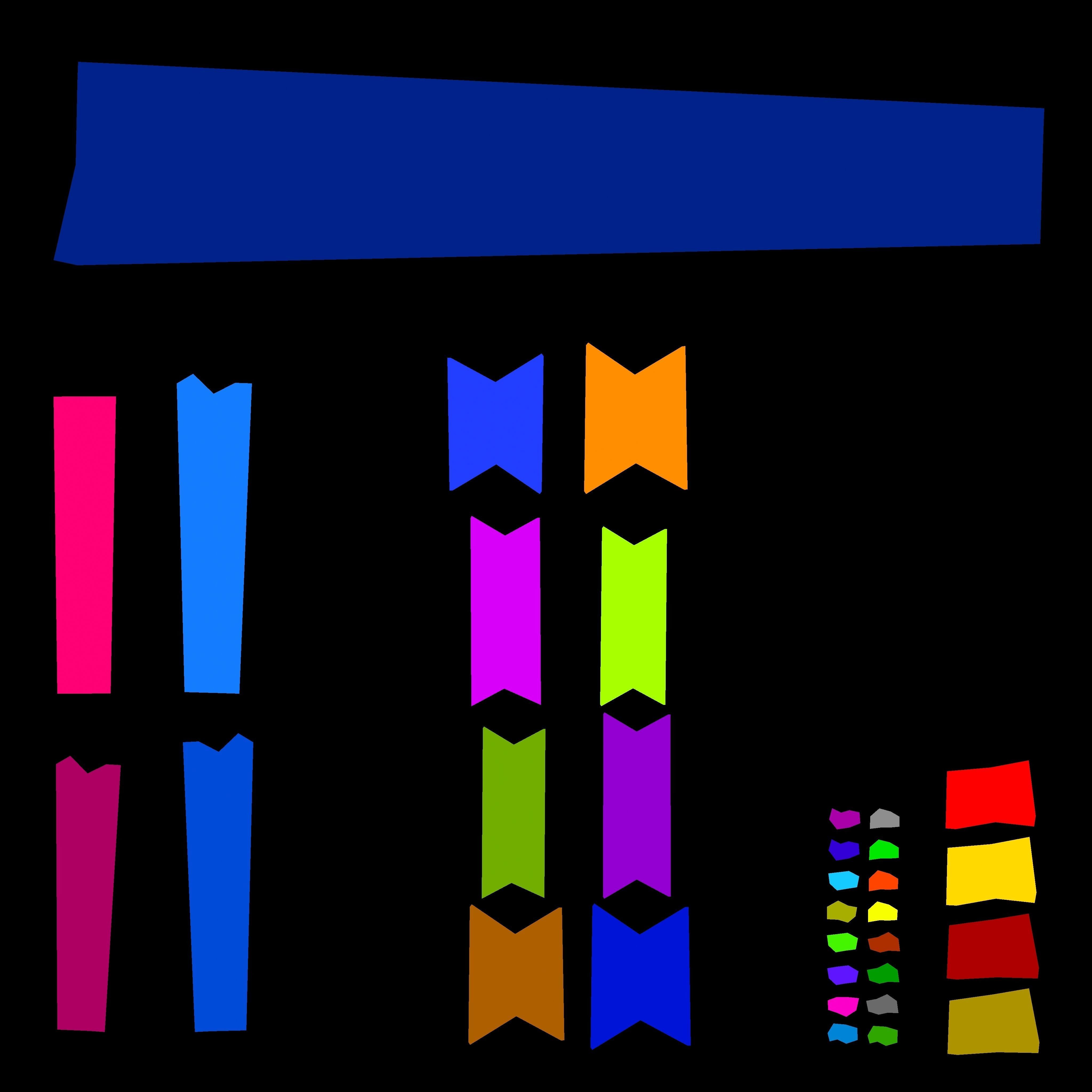 Triangle feeted long strip traffic barrier Low-poly 3D model_6