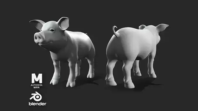 Piglet  Low-poly 3D model