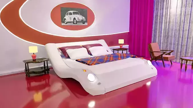 Bedroom and bed The Beetle 3D model