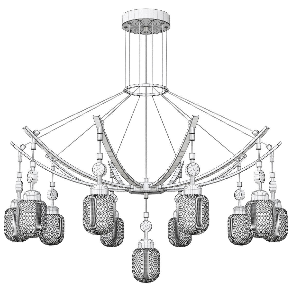 Hanging Chandelier Kufaa 3D model CGTrader