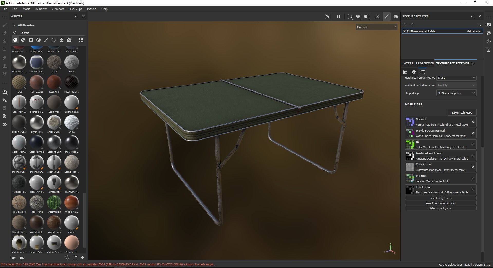 Military metal table 3D Model Low-poly 3D model_6
