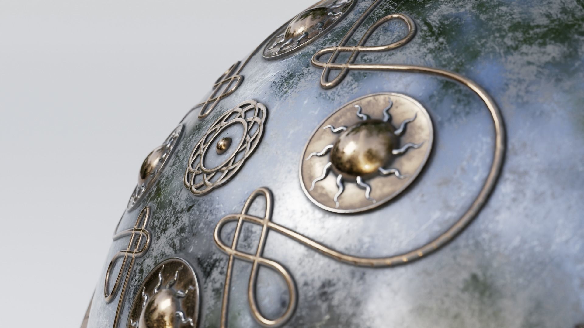 Ancient Indian Sri Lankan Shield with 4K textures 3D model_4