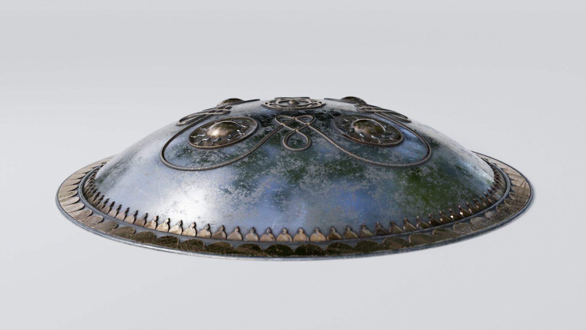 Ancient Indian Sri Lankan Shield with 4K textures 3D model_3