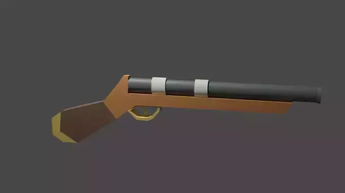 Gun cartoonic style Free low-poly 3D model