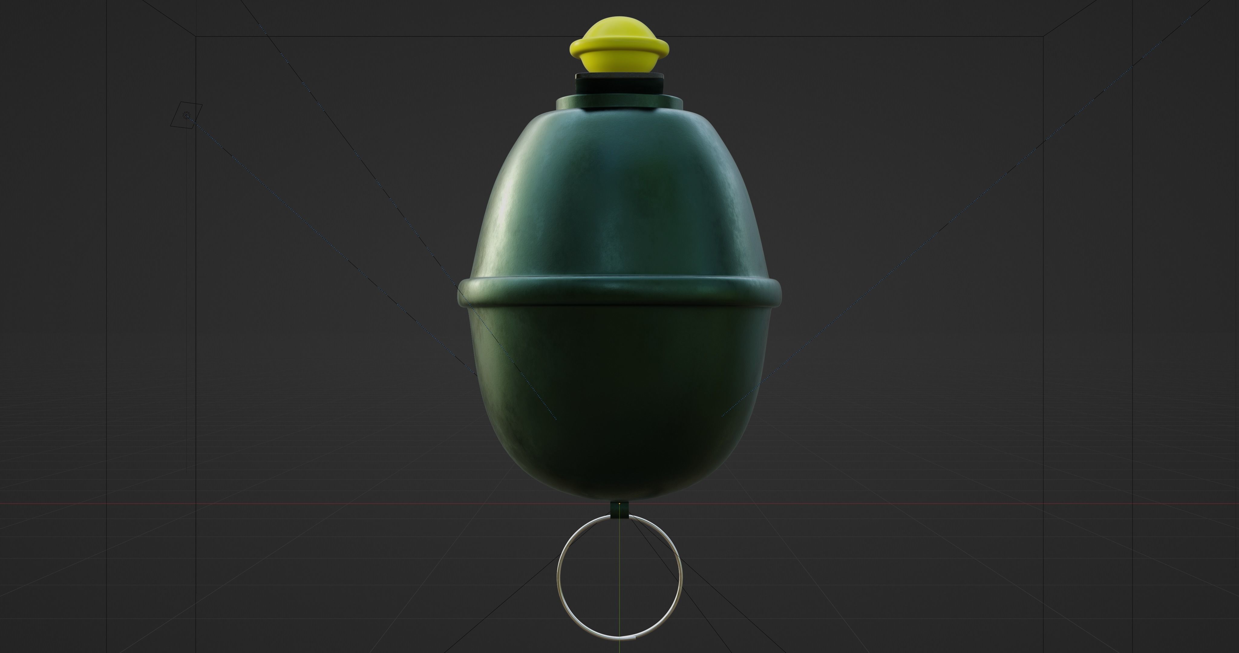 Eihandgranate M39 yellow - made in Blender Low-poly 3D model_6