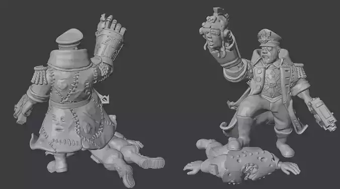 Traitor Kill Team Enforcer and Ogryn 3D print model