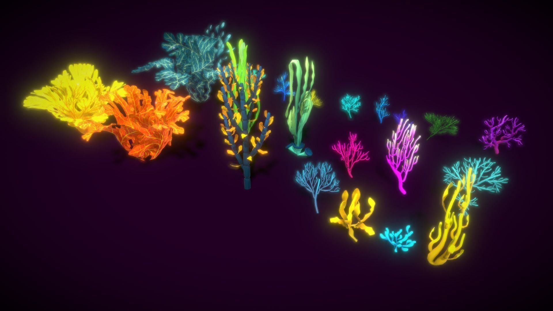 Cartoon Seaweed 9  Low-poly 3D model_11