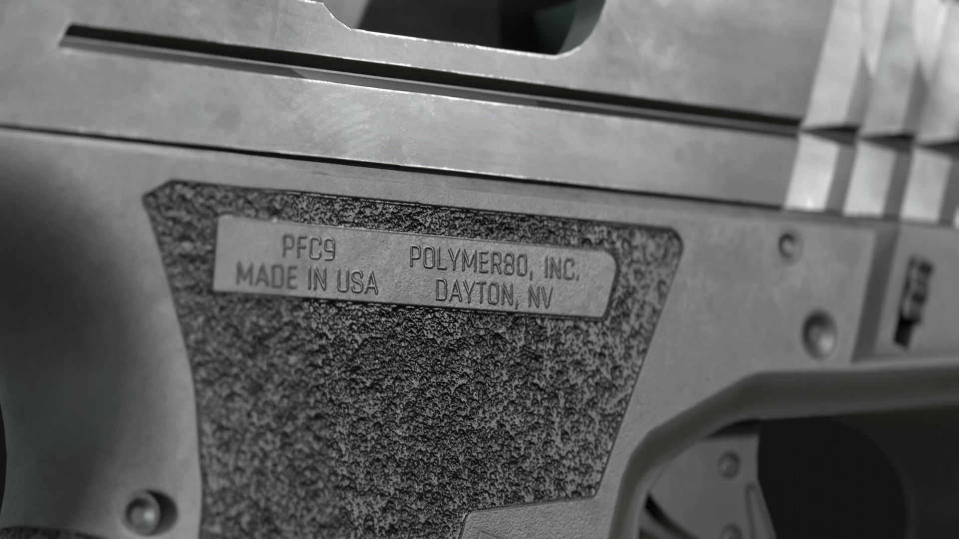 Polymer80 PFC9-G19 Handgun and Inforce APLc - Game Asset Low-poly 3D model_9