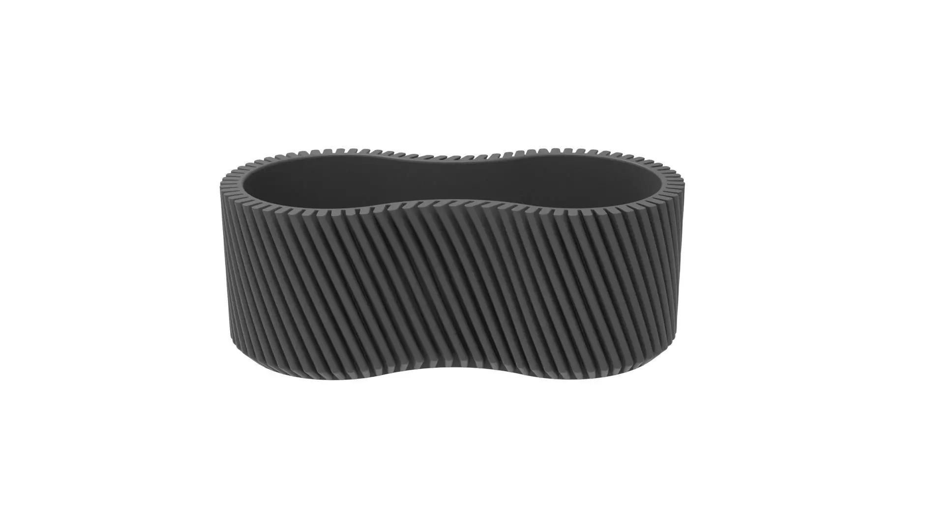 Finned infinity Pot Vase Pencil holder or planter 3D print model_0