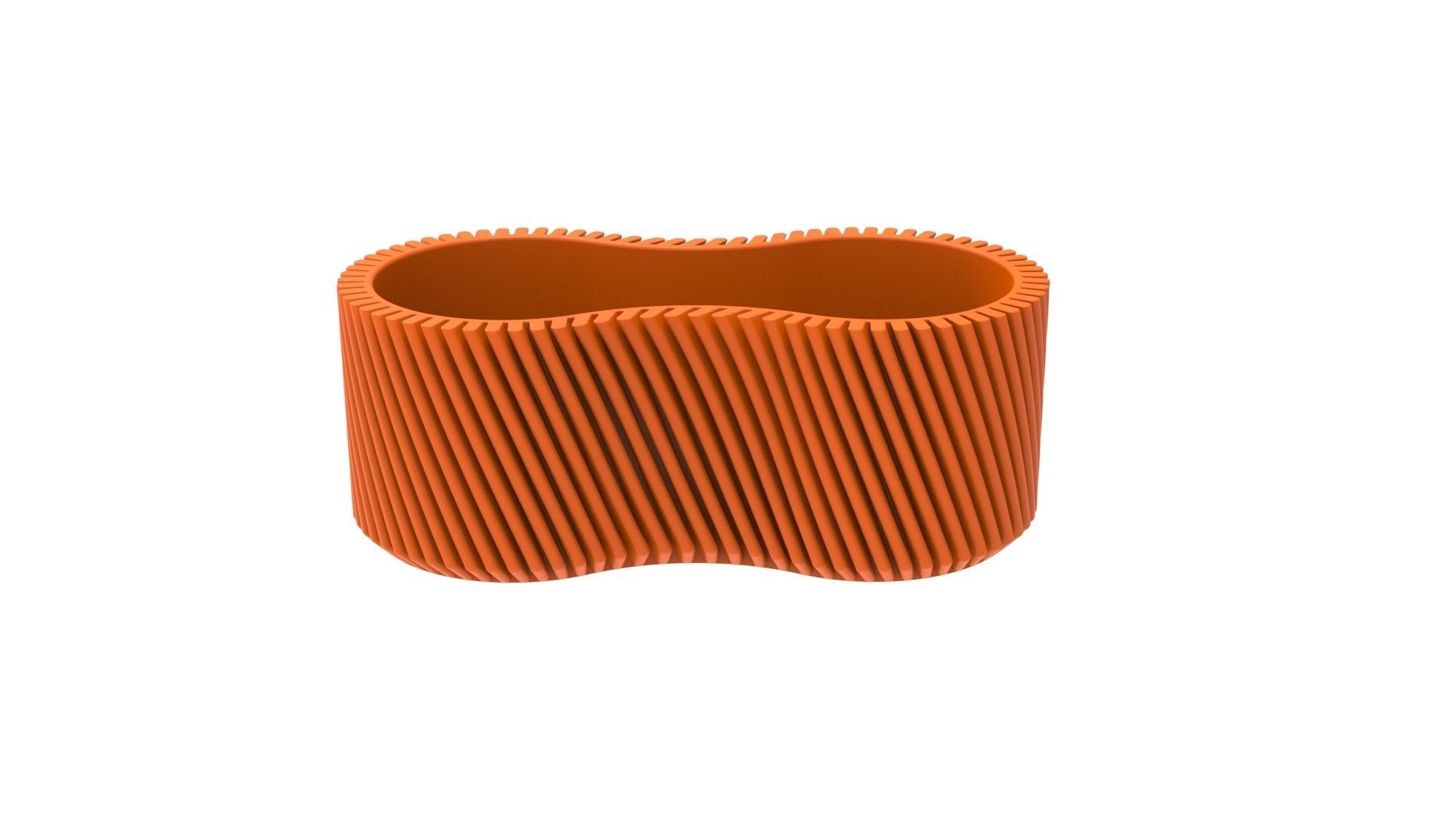 Finned infinity Pot Vase Pencil holder or planter 3D print model_6