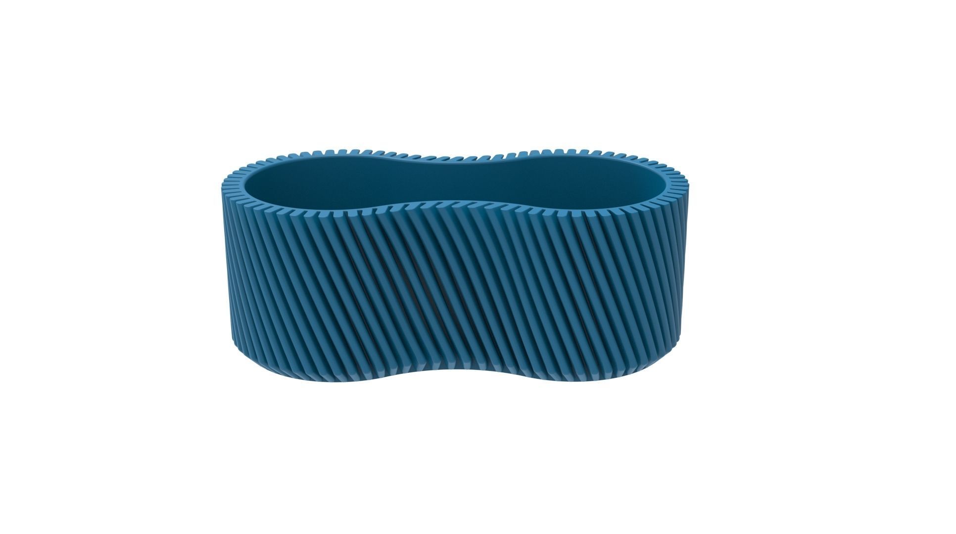 Finned infinity Pot Vase Pencil holder or planter 3D print model_5