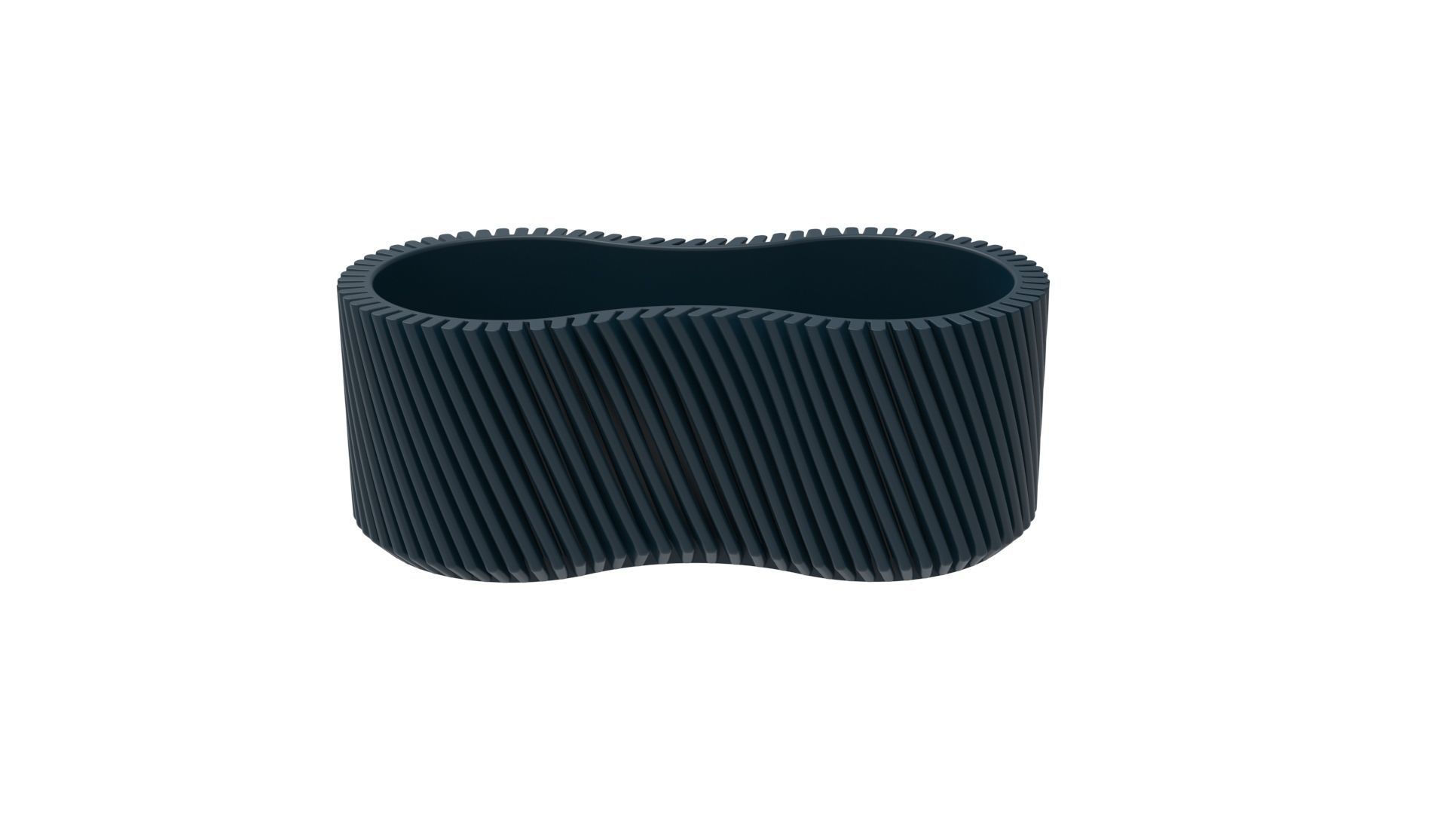 Finned infinity Pot Vase Pencil holder or planter 3D print model_3