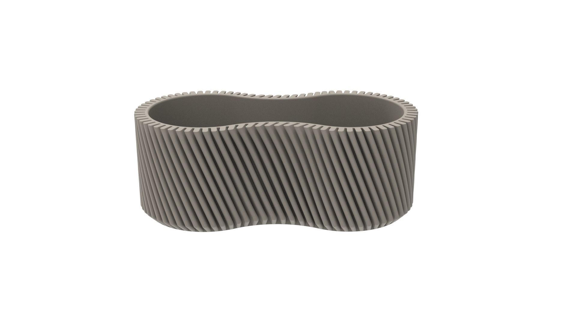 Finned infinity Pot Vase Pencil holder or planter 3D print model_7