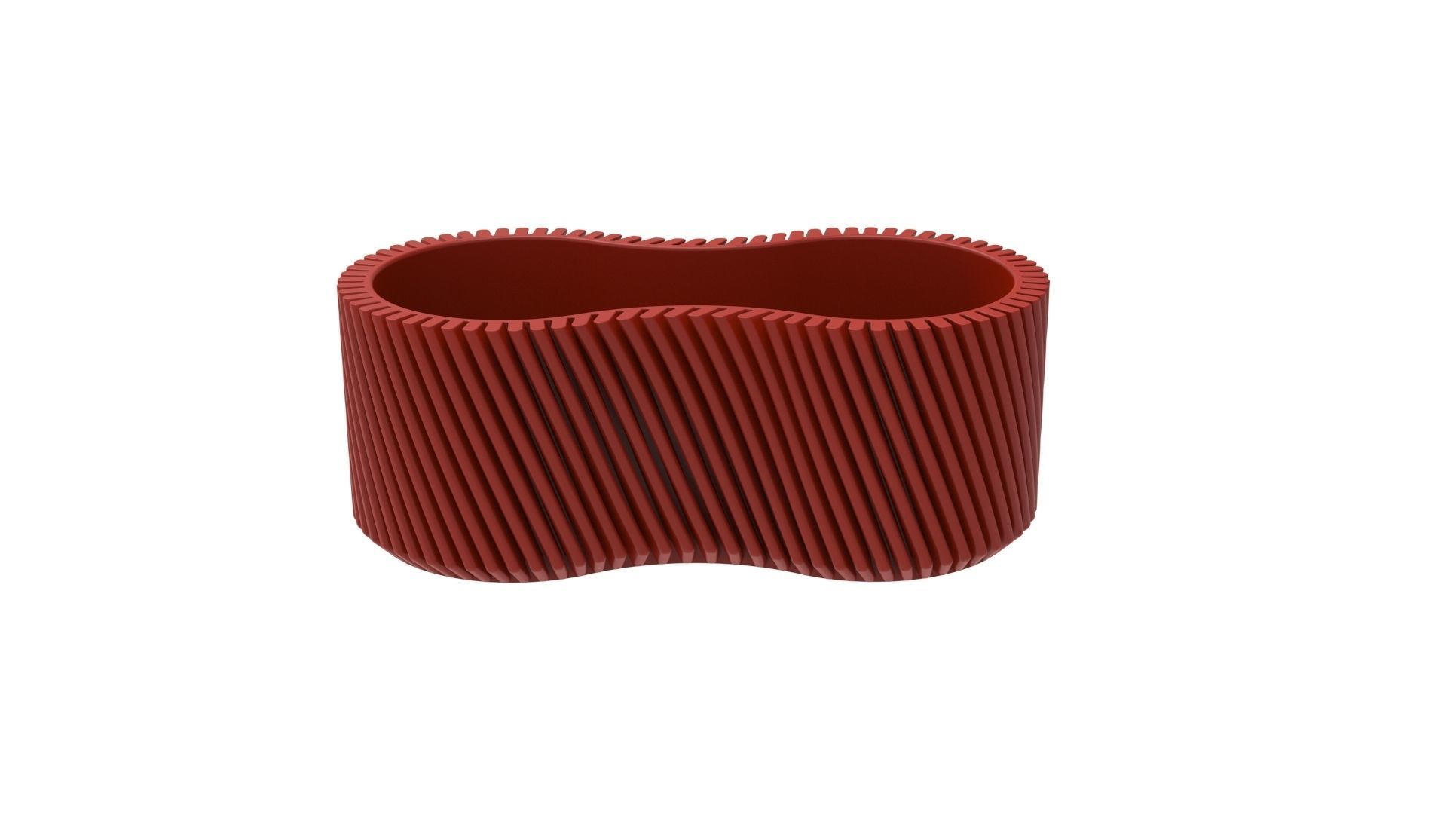 Finned infinity Pot Vase Pencil holder or planter 3D print model_4