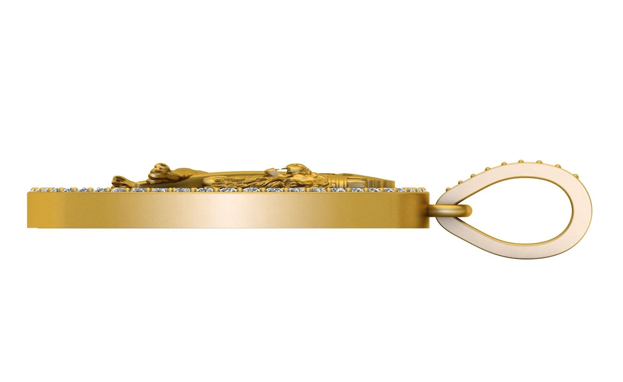 Flag Lion with Studded diamond 3D print model_1