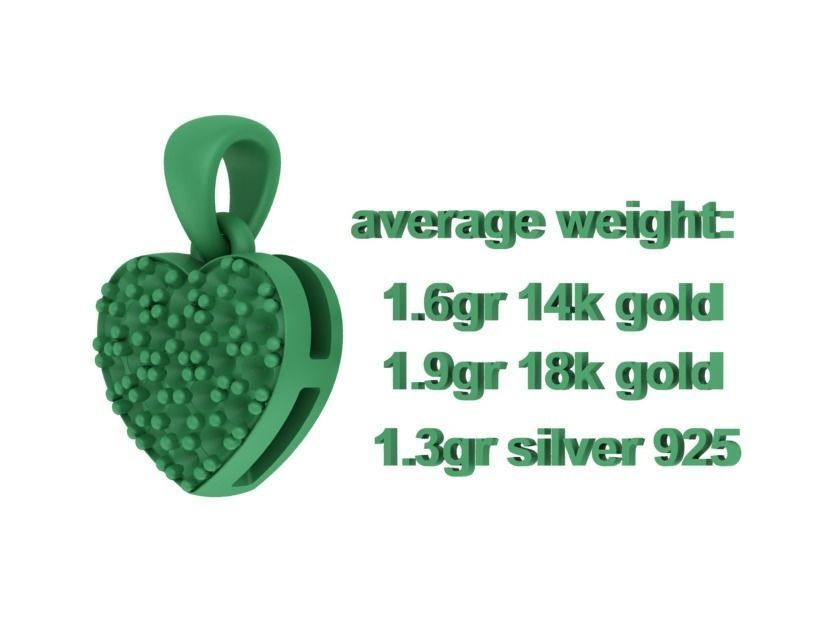 Tiny Heart Ring and Small Heart Pendant Jewelry set 3D Model Collection_40