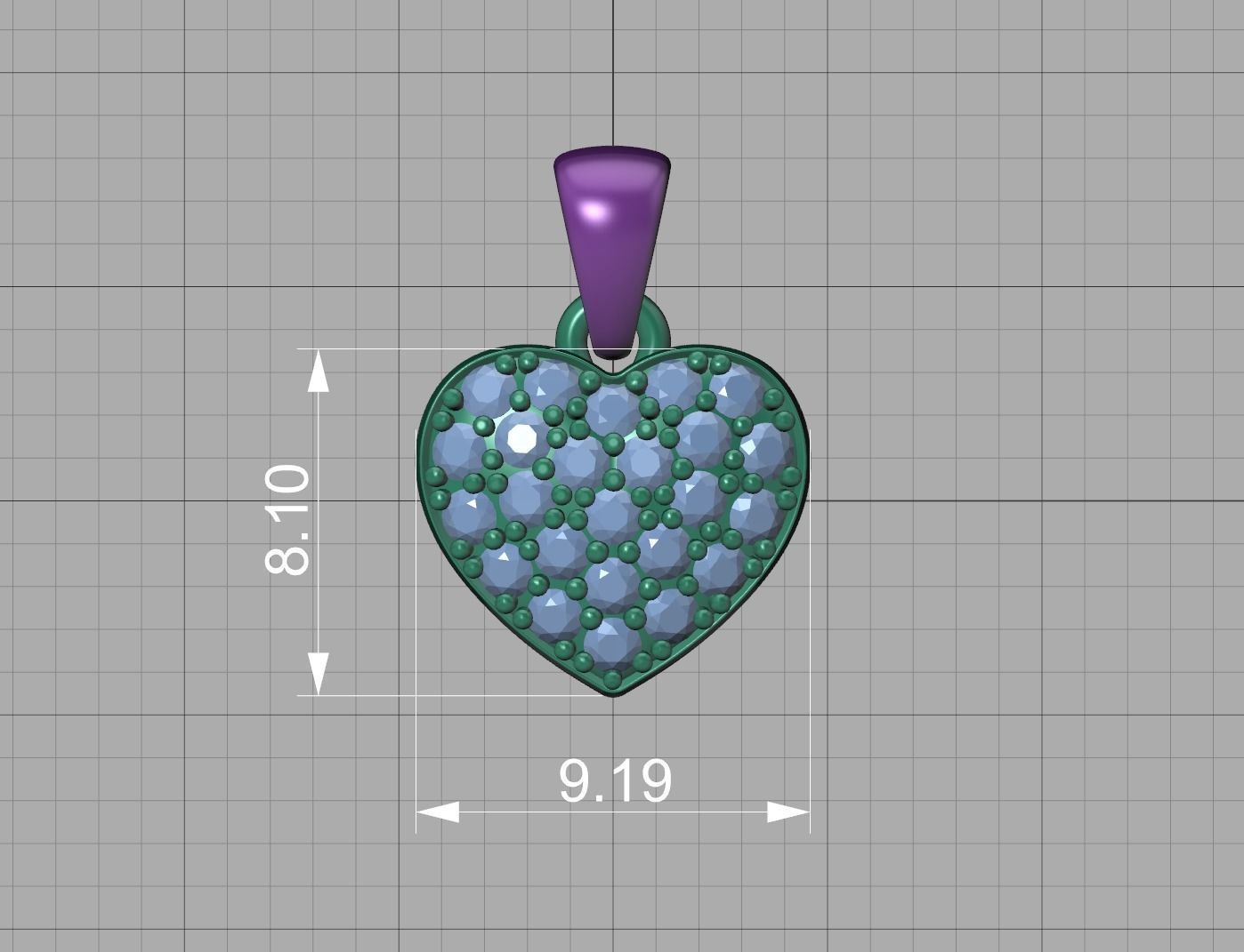 Tiny Heart Ring and Small Heart Pendant Jewelry set 3D Model Collection_38