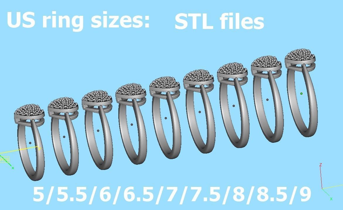 Tiny Heart Ring and Small Heart Pendant Jewelry set 3D Model Collection_15