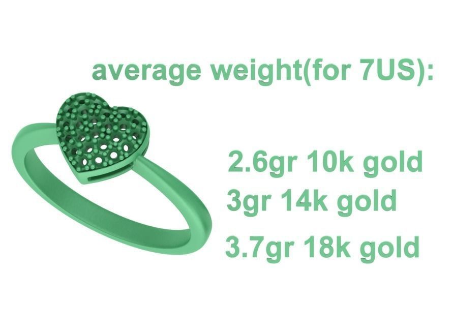 Tiny Heart Ring and Small Heart Pendant Jewelry set 3D Model Collection_14