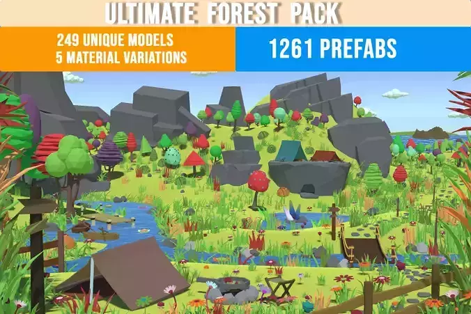 Ultimate Forest Pack Low-poly 3D model