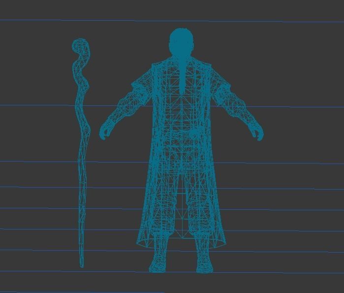 Ancient Asians people  Older people Low-poly 3D model_5