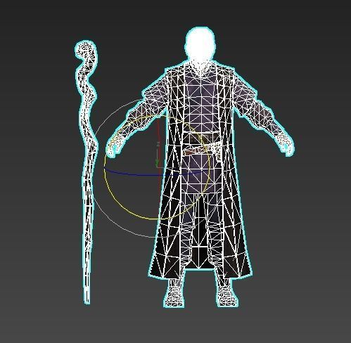 Ancient Asians people  Older people Low-poly 3D model_9