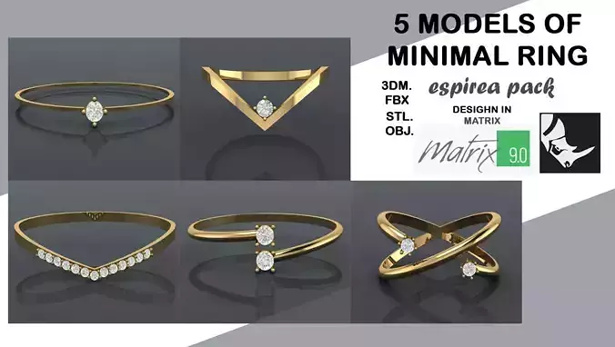 Espirea rings pack Vol2 3D print model
