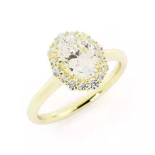 Halo Oval Engagement Ring-R0008
