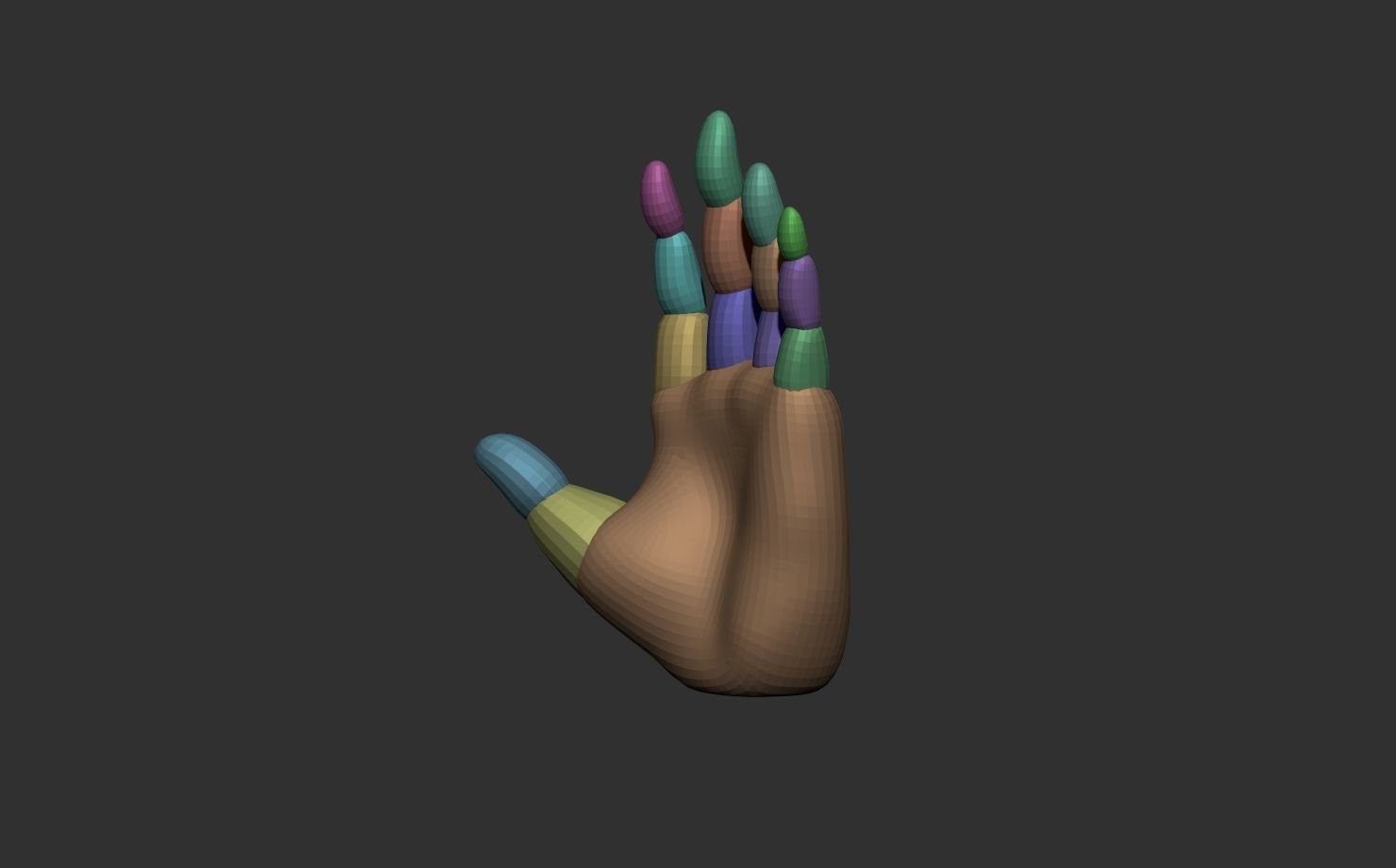 Base mesh hand block out 3D model 3D model_3