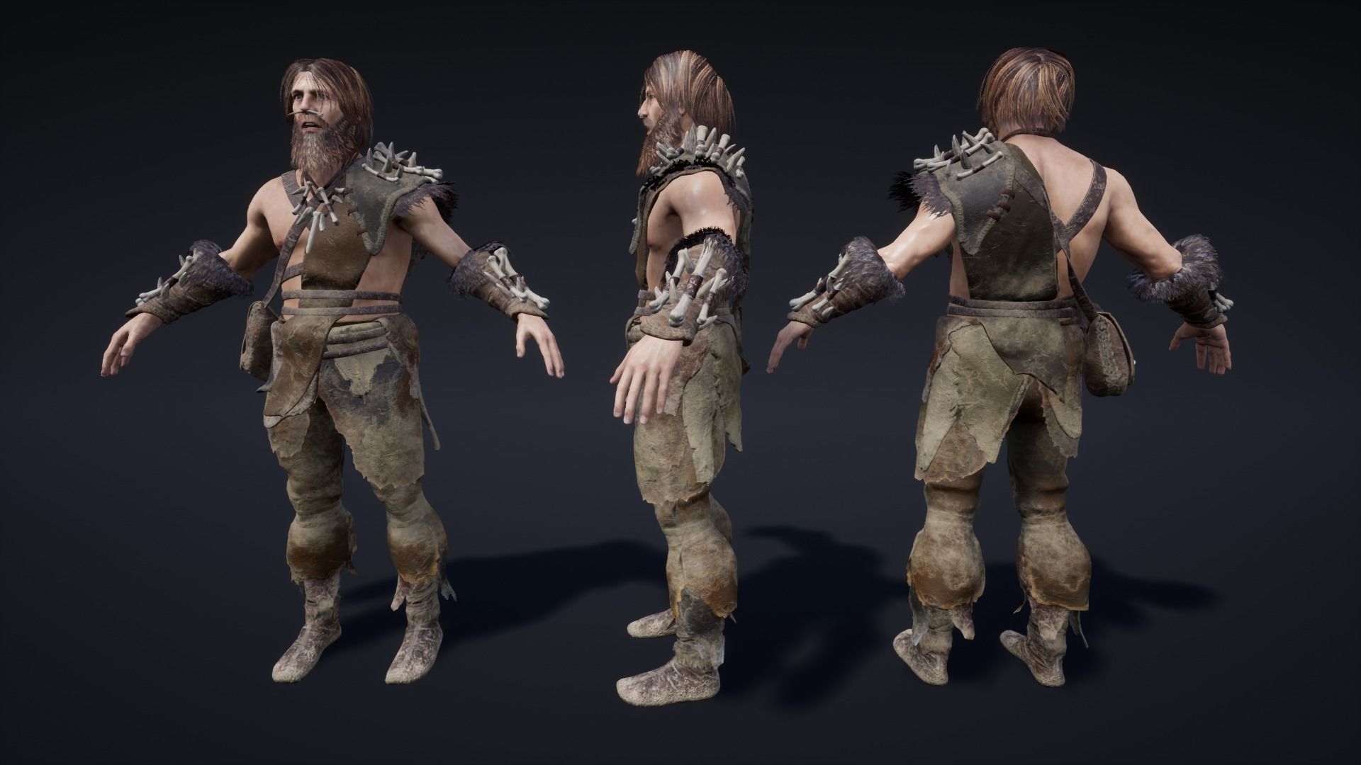 Primitive Survaival Character 01 Low-poly 3D model_4