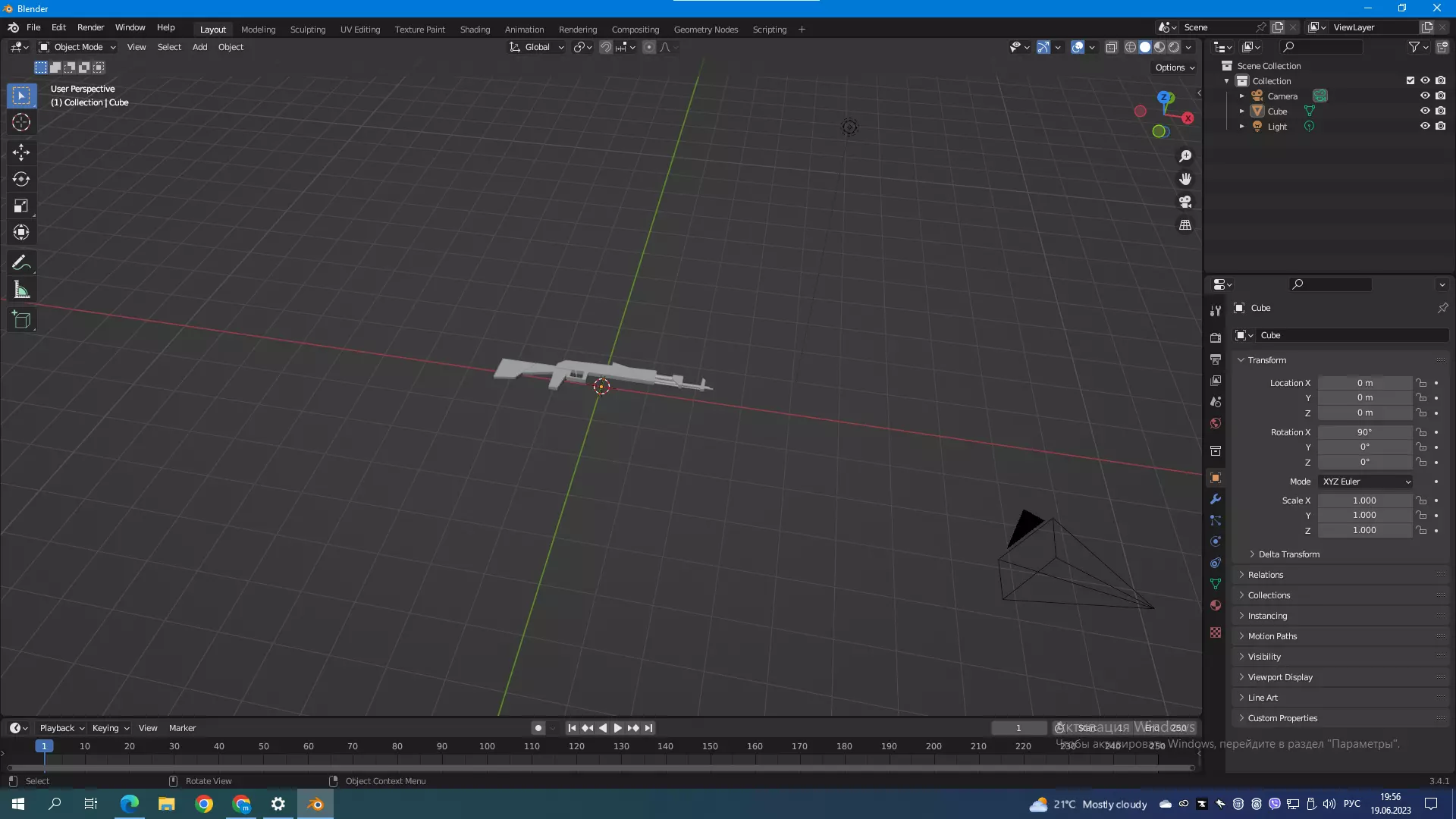 AK-47 Low-poly 3D model_0