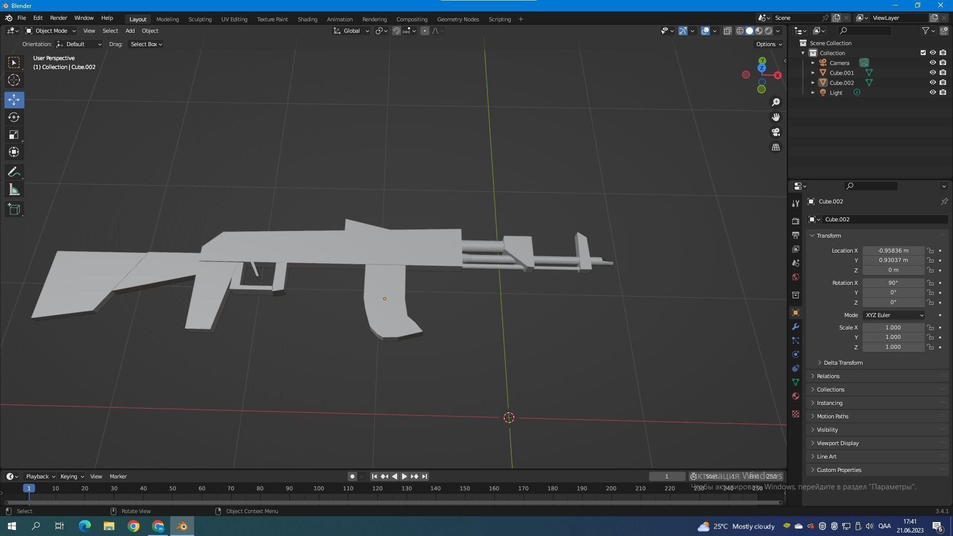 AK-47 Low-poly 3D model_2