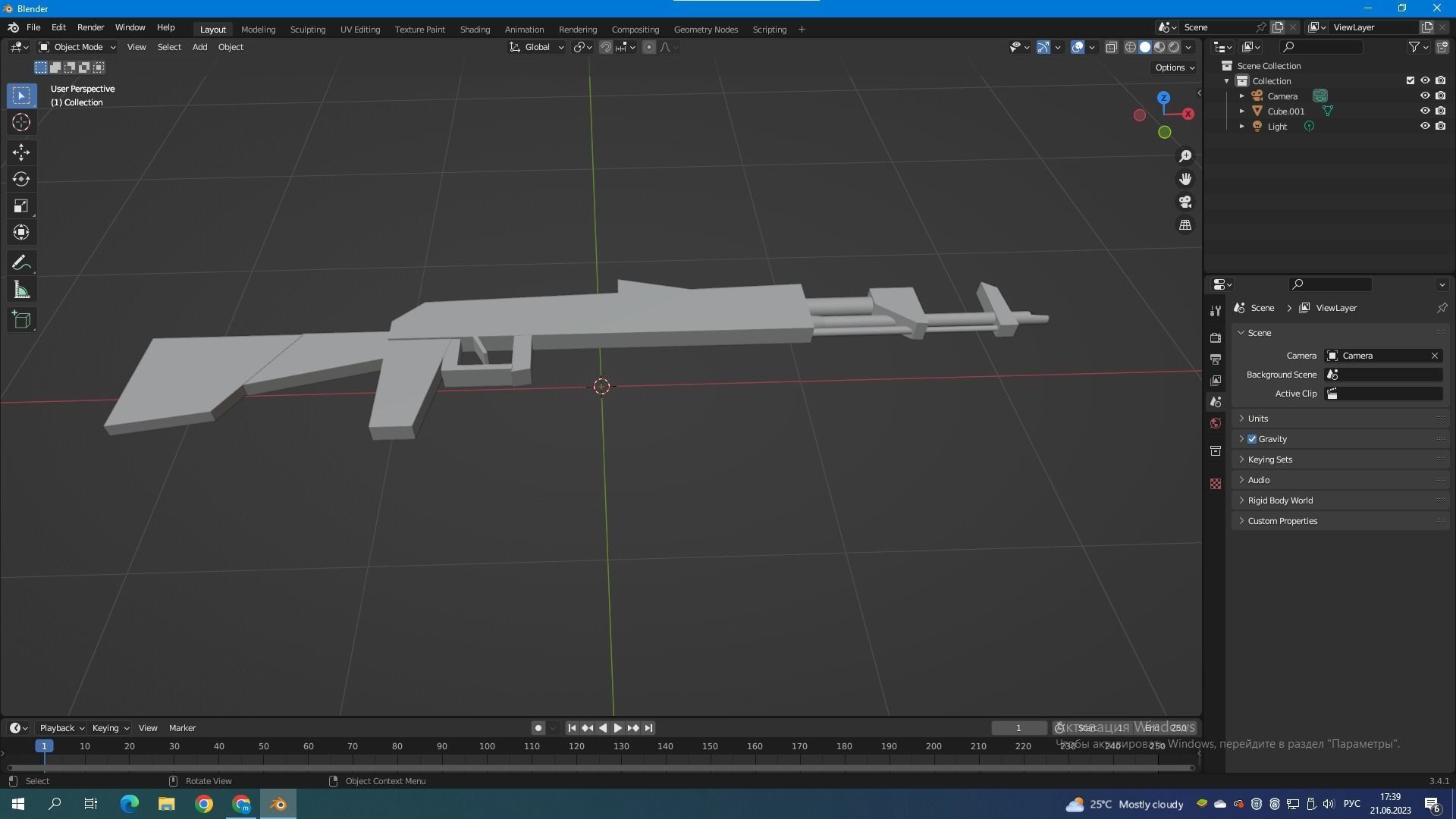 AK-47 Low-poly 3D model_3