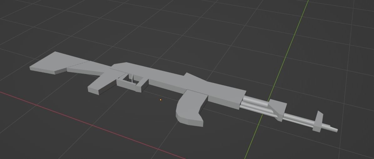 AK-47 Low-poly 3D model_1