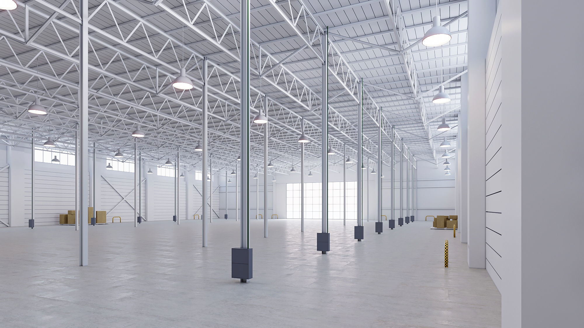 low poly warehouse 08 Low-poly 3D model_4