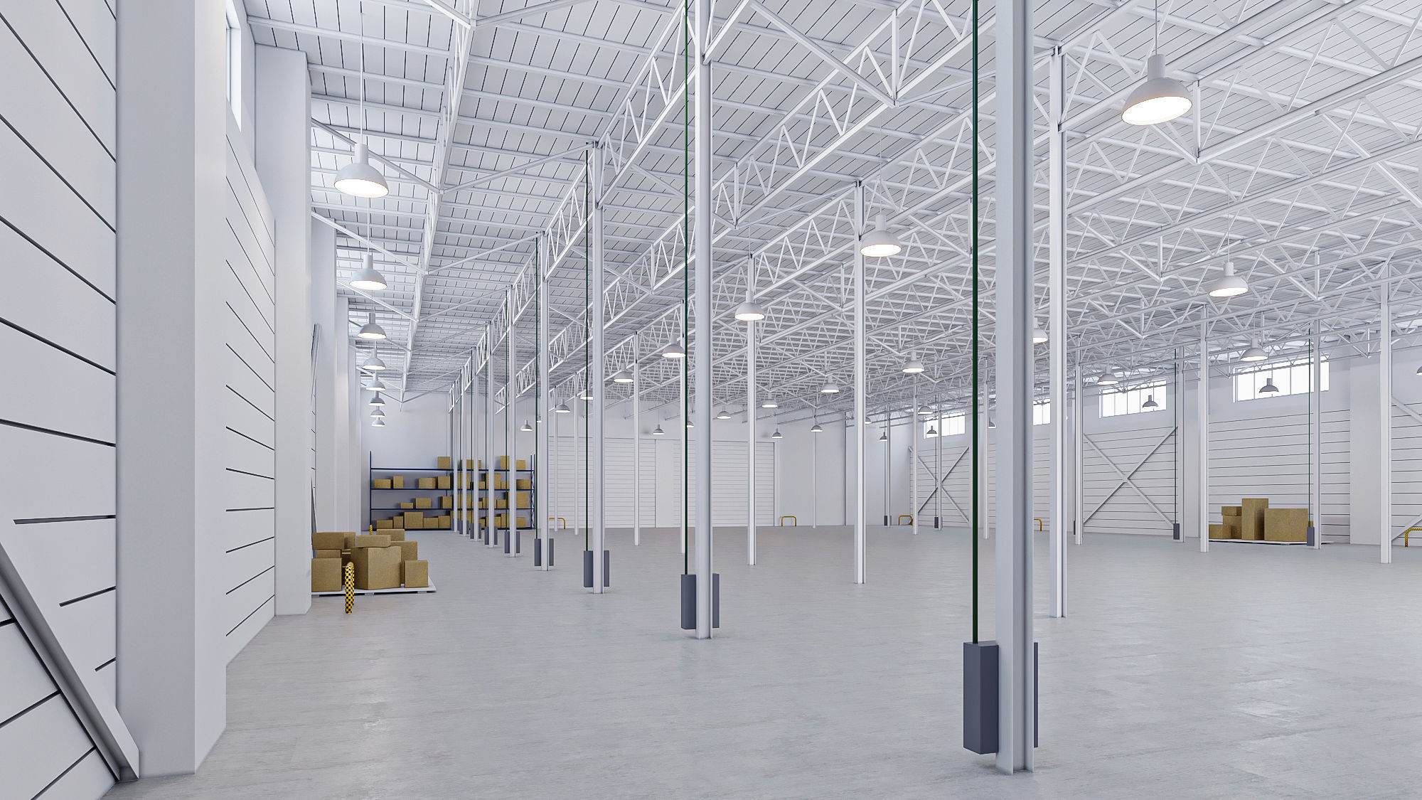 low poly warehouse 08 Low-poly 3D model_3