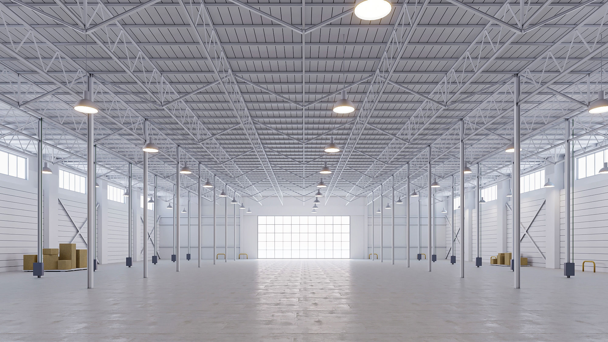 low poly warehouse 08 Low-poly 3D model_2