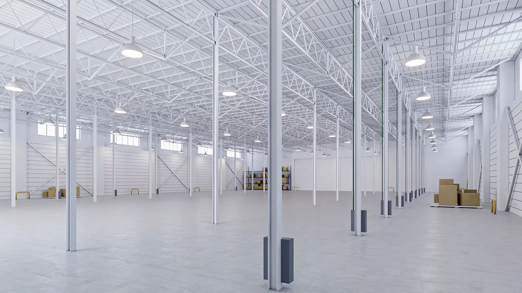 low poly warehouse 08 Low-poly 3D model_0