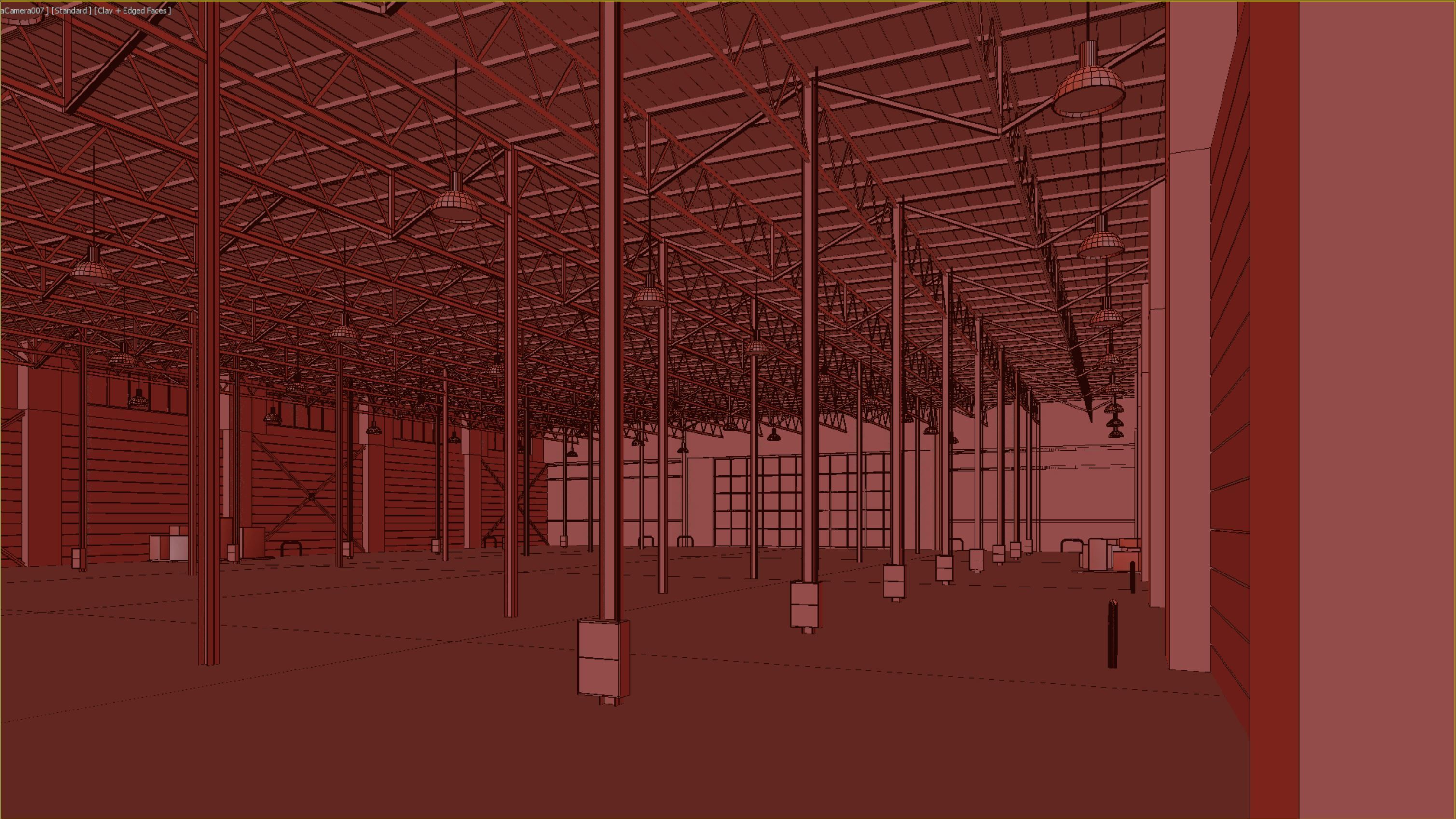 low poly warehouse 08 Low-poly 3D model_9