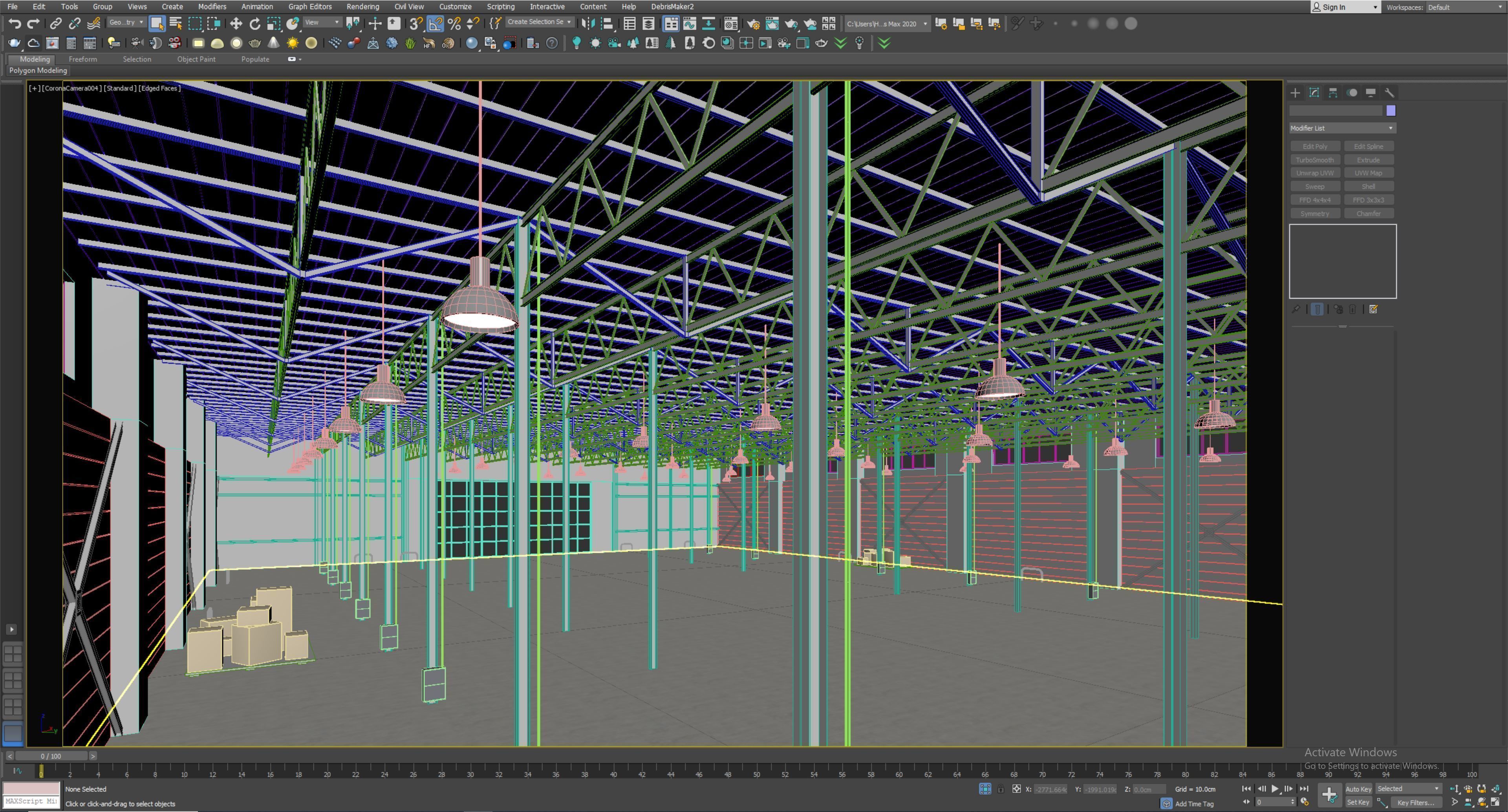 low poly warehouse 08 Low-poly 3D model_11
