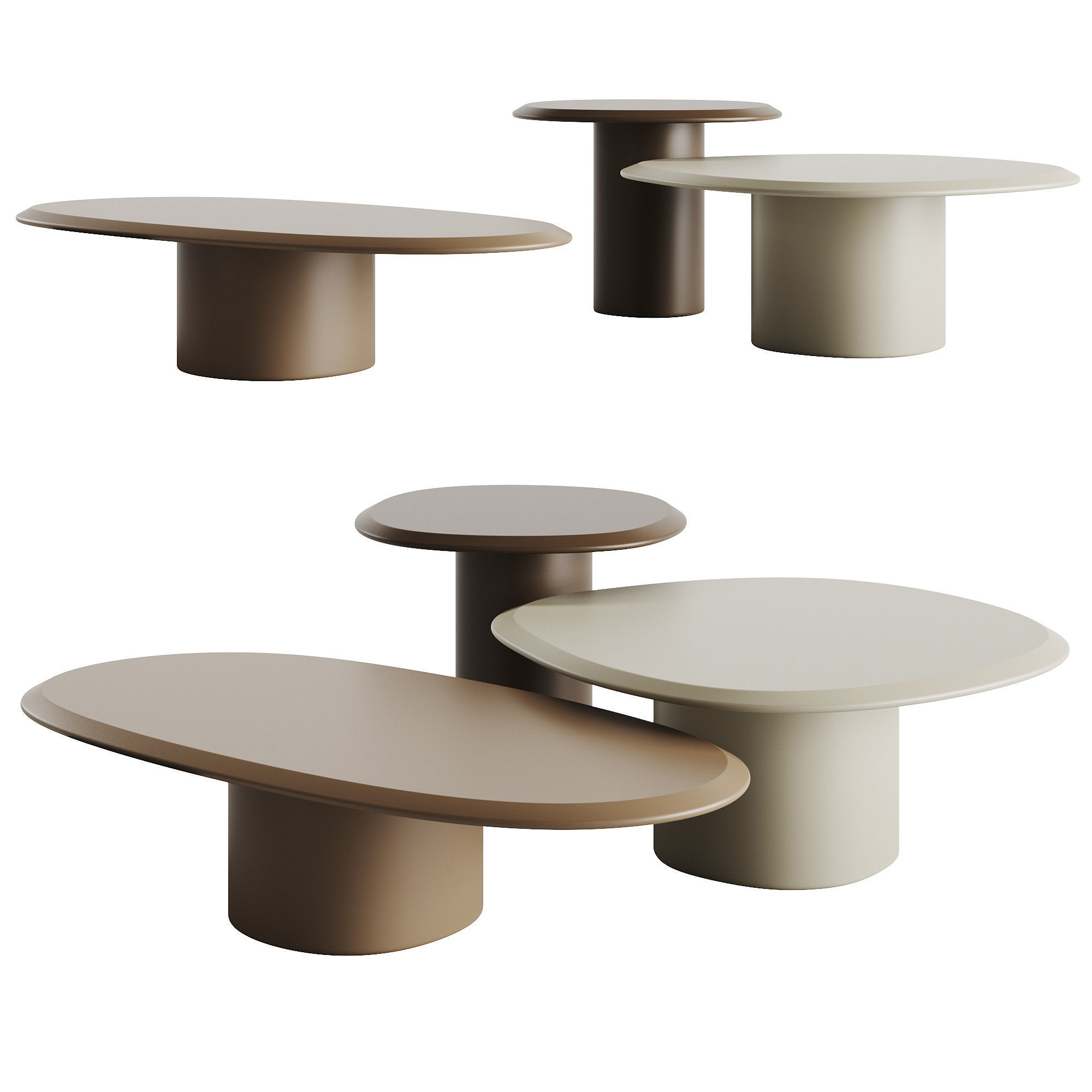 Carpanese Home Pebble Coffee Table Rising Collection Low-poly 3D model_1