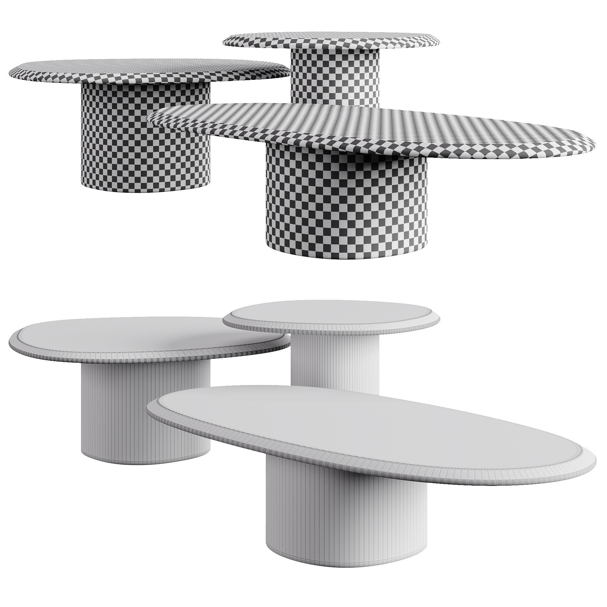 Carpanese Home Pebble Coffee Table Rising Collection Low-poly 3D model_6