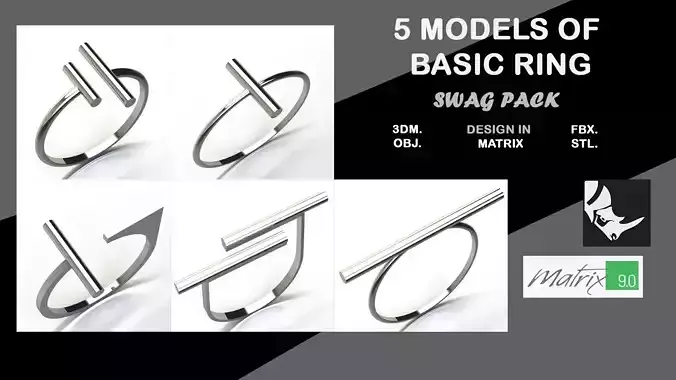 Swag rings pack Vol 4 2version 3D print model