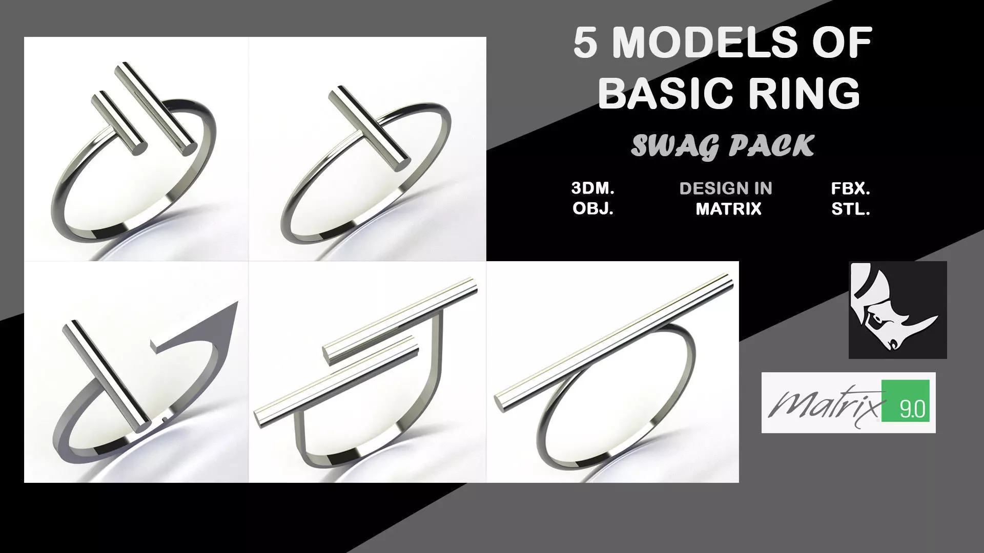 Swag rings pack Vol 4 2version 3D print model